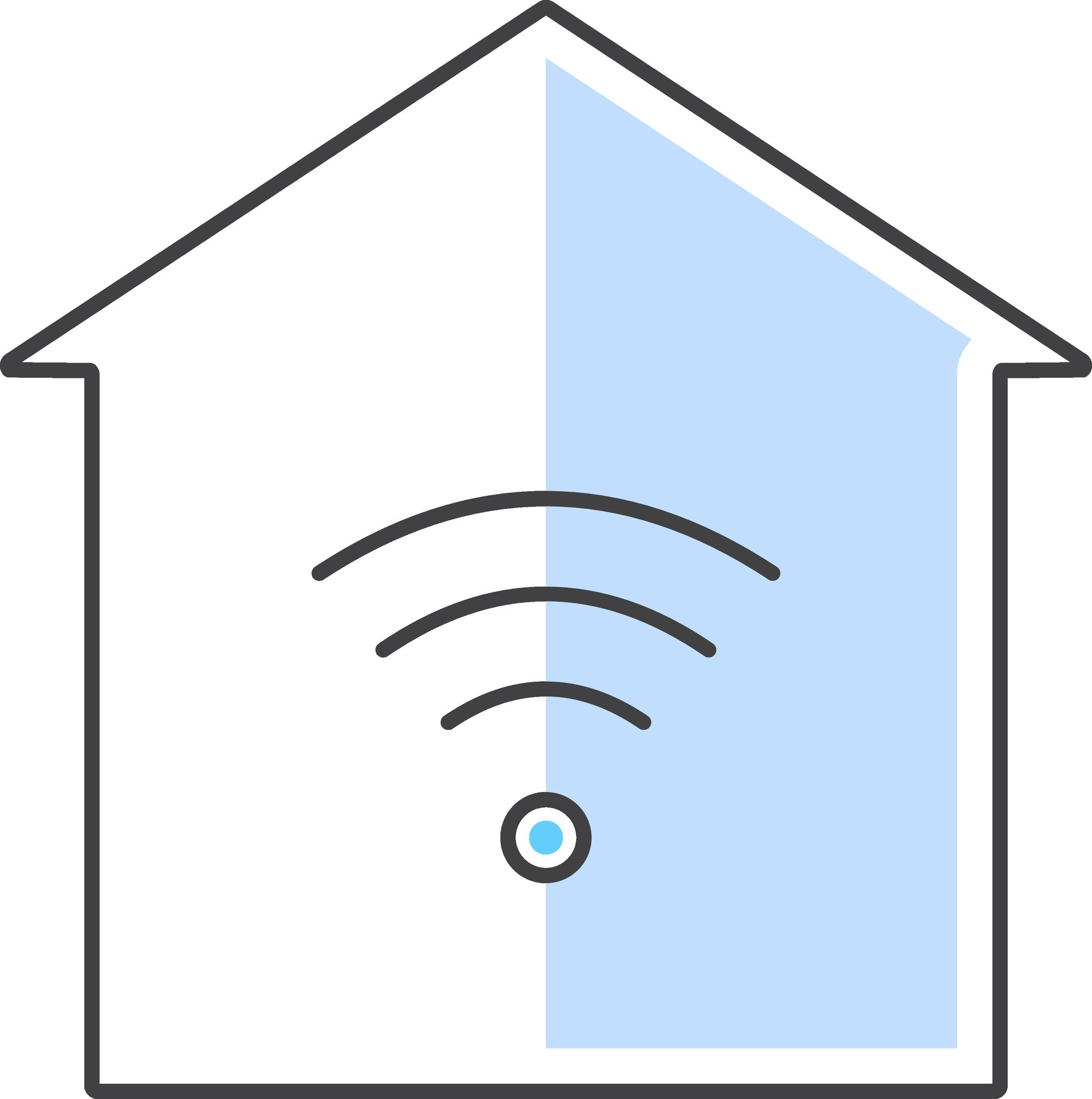 Flat Style Wifi Connect Home Icon in Blue and Black Color. 25097308 Vector Art at Vecteezy