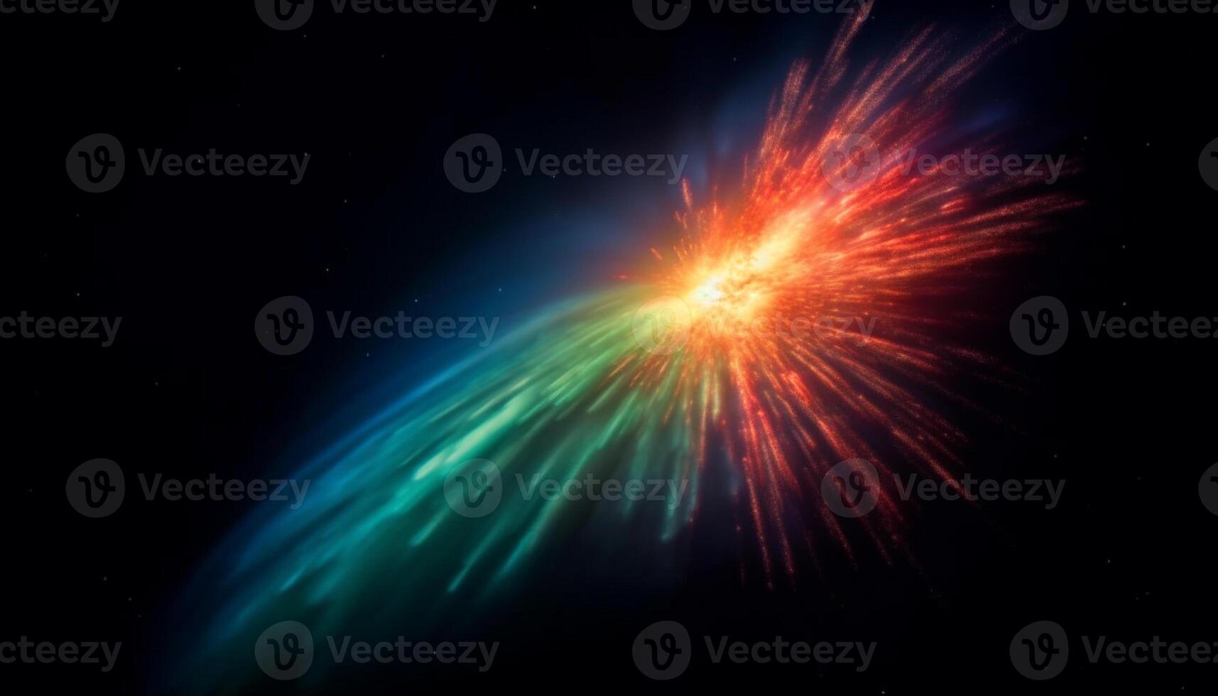 Explosive fireworks ignite the night sky with vibrant colors generated by AI photo