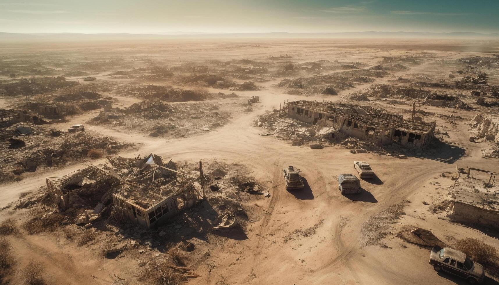 Aerial view of ancient ruins in Africa, a famous destination generated by AI photo