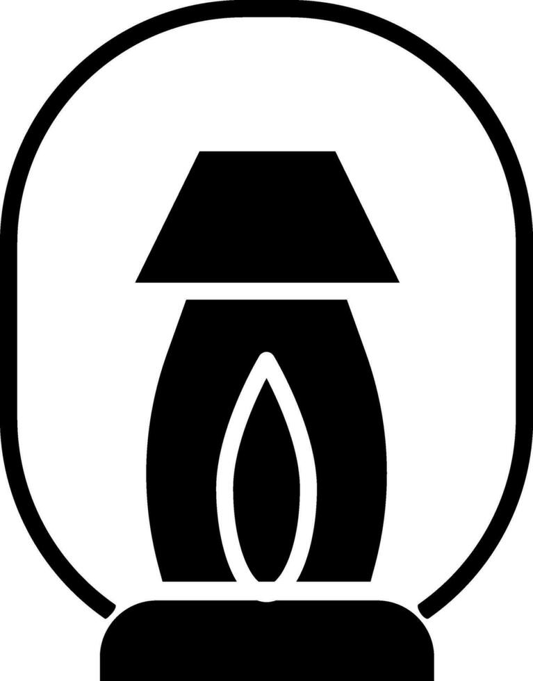 black and white Vector illustration of Lamp Icon in Flat Style.