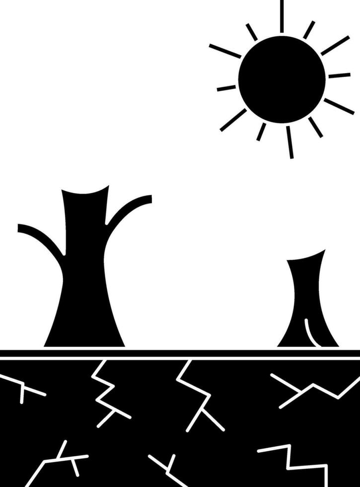 Illustration of Glyph Drought Icon in Flat Style. vector