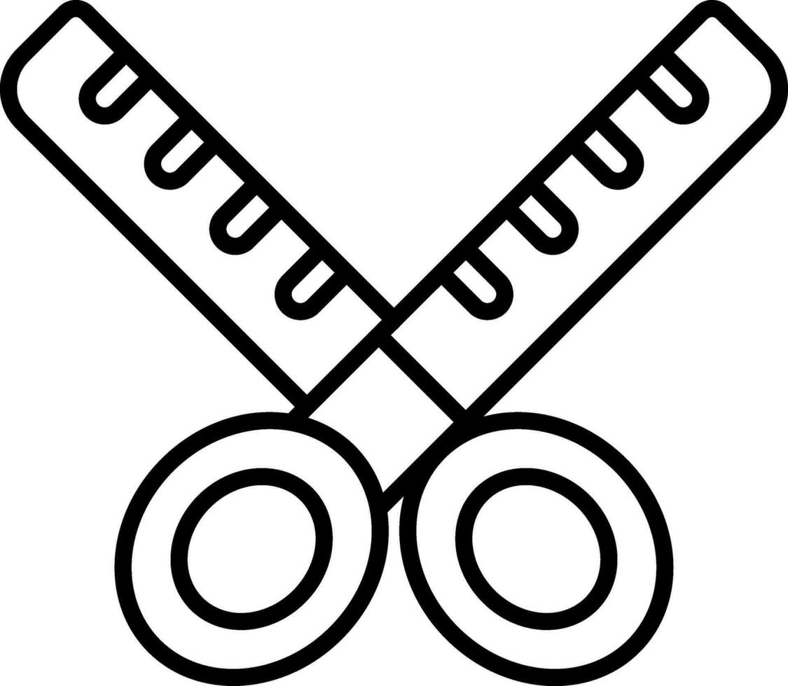 Scissors Icon Or Symbol In Black Line Art. vector