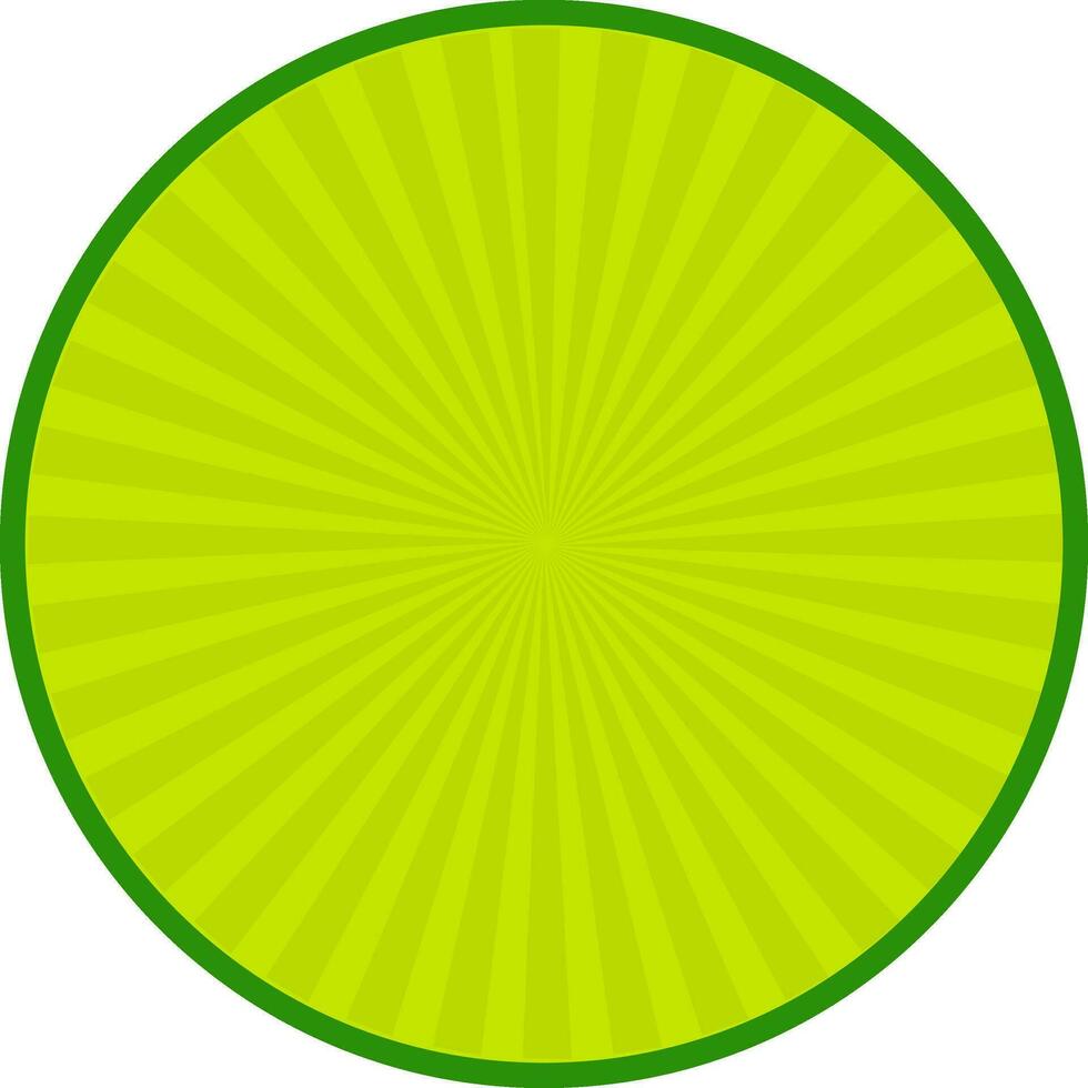 Green sticker, tag or label design with rays. vector
