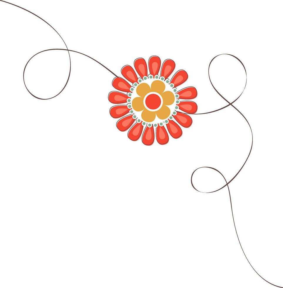 Floral Rakhi for Raksha Bandhan festival. vector