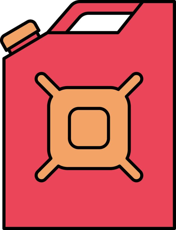 Jerrycan Icon In Red And Orange Color. vector