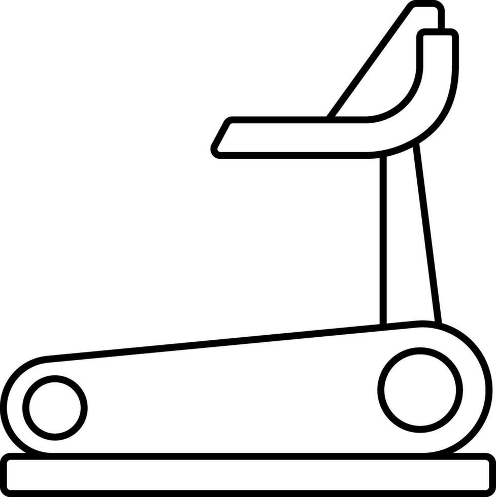 Treadmill Icon In Black Outline. vector