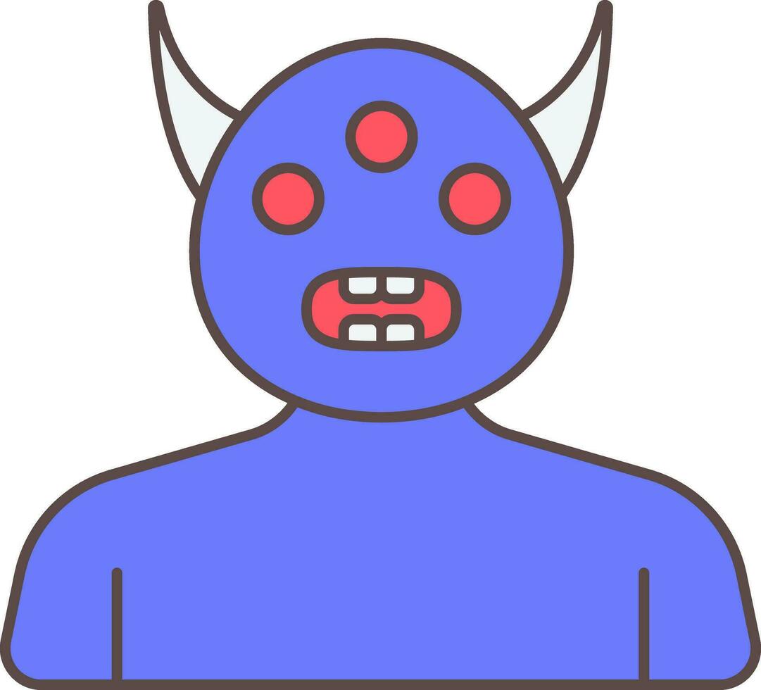 Demon Icon In Flat Style. vector