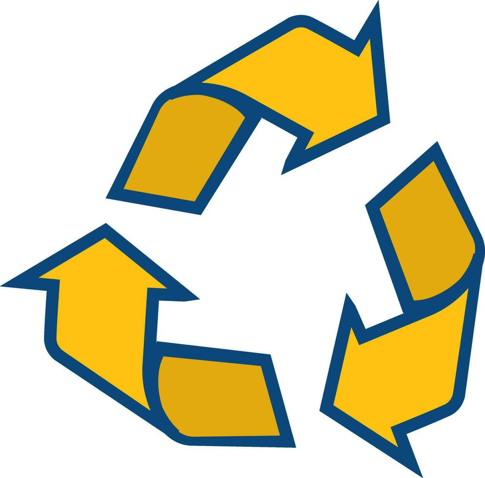 Flat illustration of a recycle sign and symbol. vector