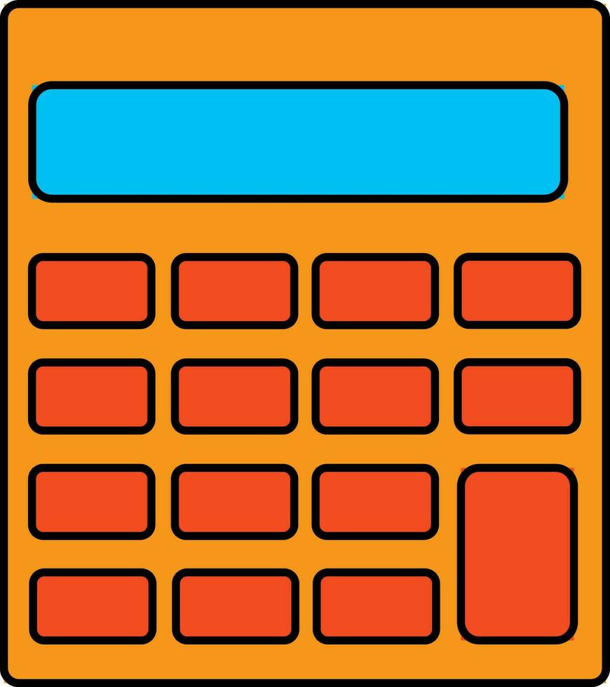 Claculator in blue and orange color. vector