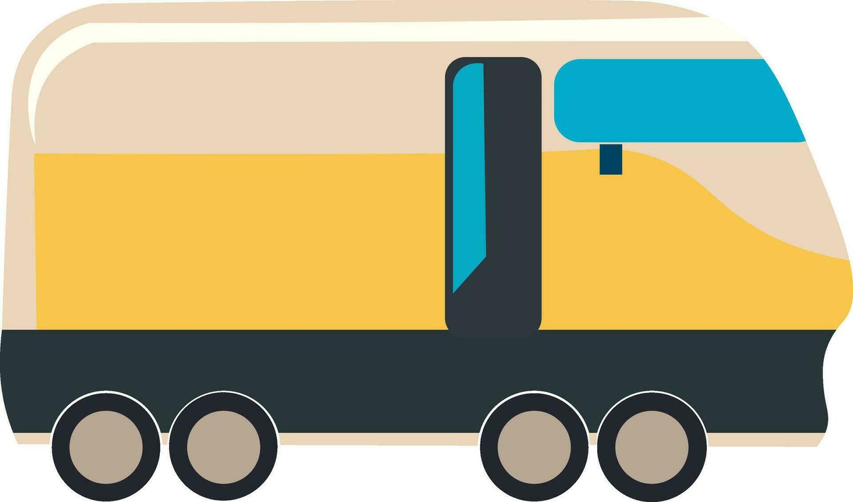 Isolated Mini Bus Icon In Flat Style. vector