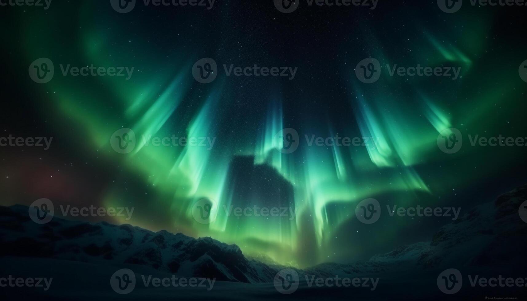 Adventure in the majestic star field of the Arctic landscape generated by AI photo