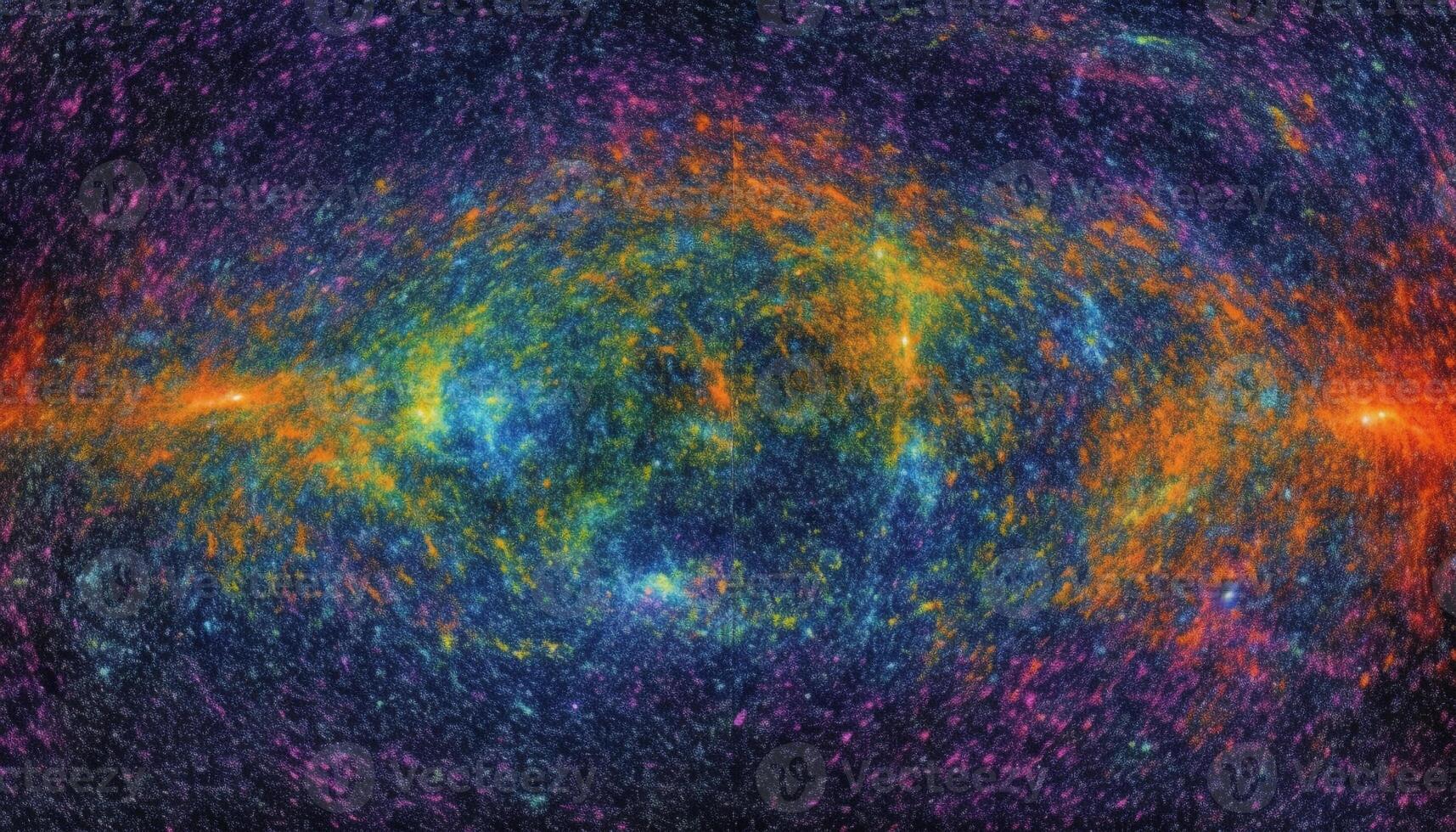 Abstract space backdrop with glowing multi colored nebula and star field generated by AI photo
