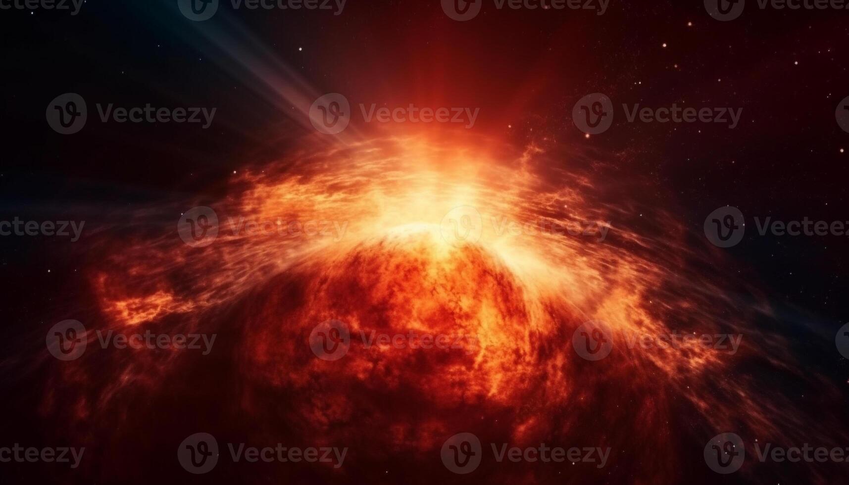 Shiny star shapes illuminate deep outer space in abstract design generated by AI photo