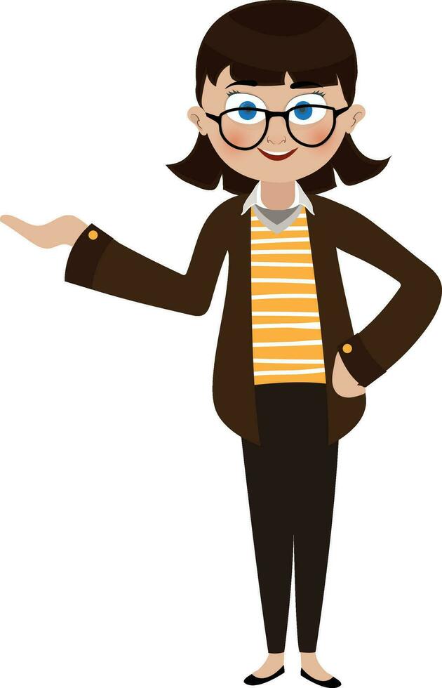 Young business girl character. vector