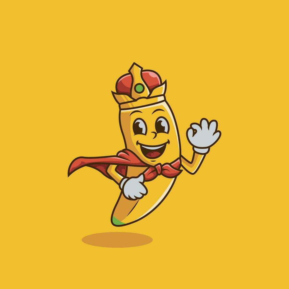 plátano Rey personaje logo modelo. vector
