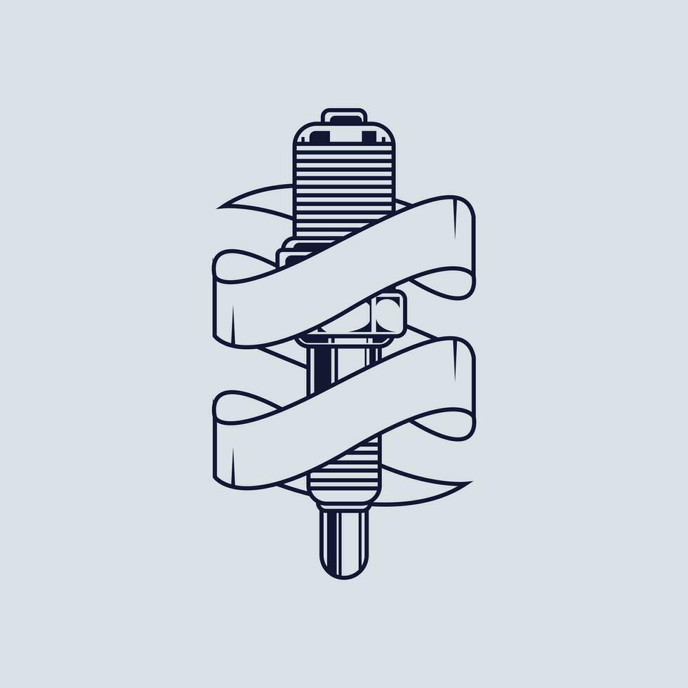 spark plug logo design vintage vector