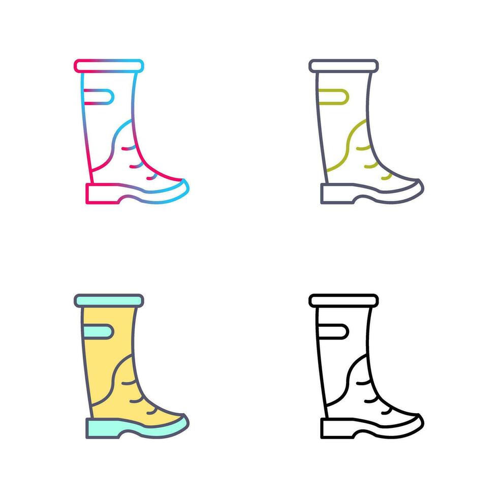 icono de vector de botas de lluvia