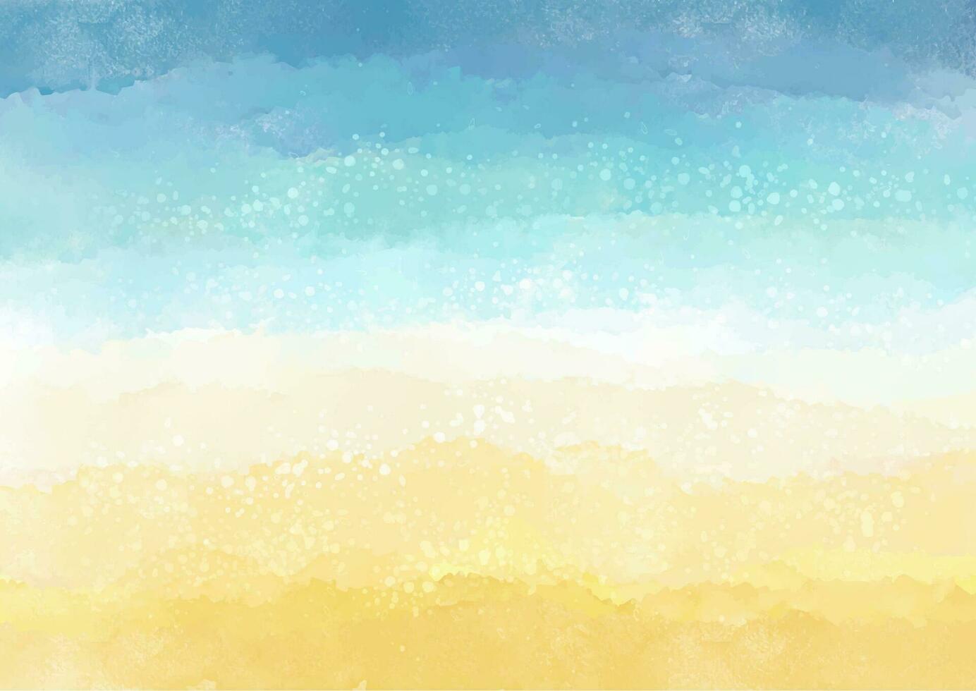 Hand painted beach themed watercolour background vector