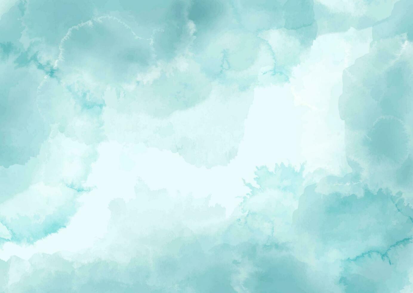 detailed hand painted watercolour background in teal colours vector