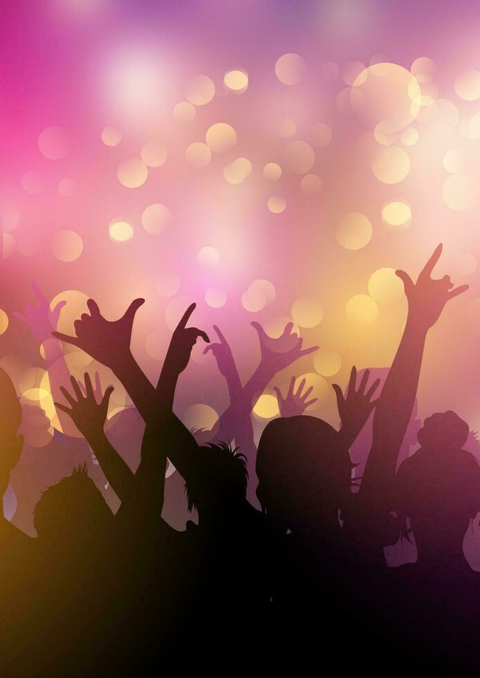 party background with silhouettes of people in audience vector