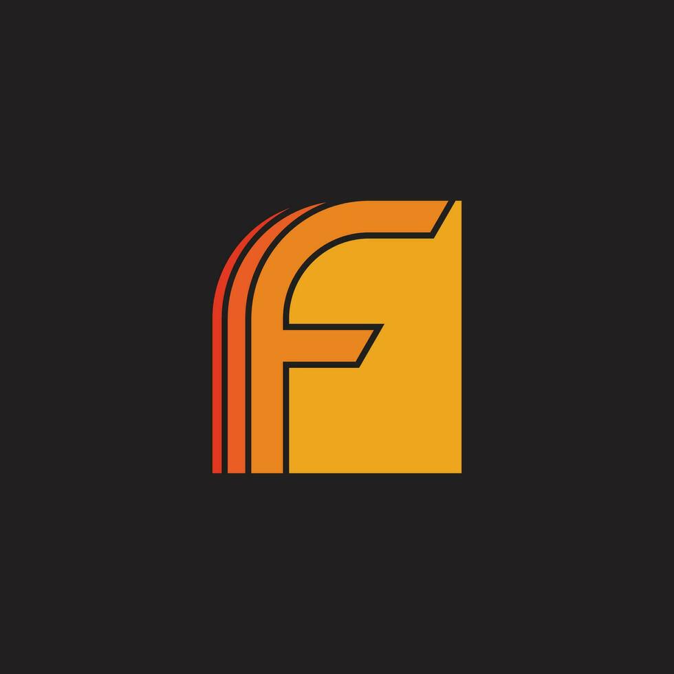 letter f square motion geometric gradient logo vector