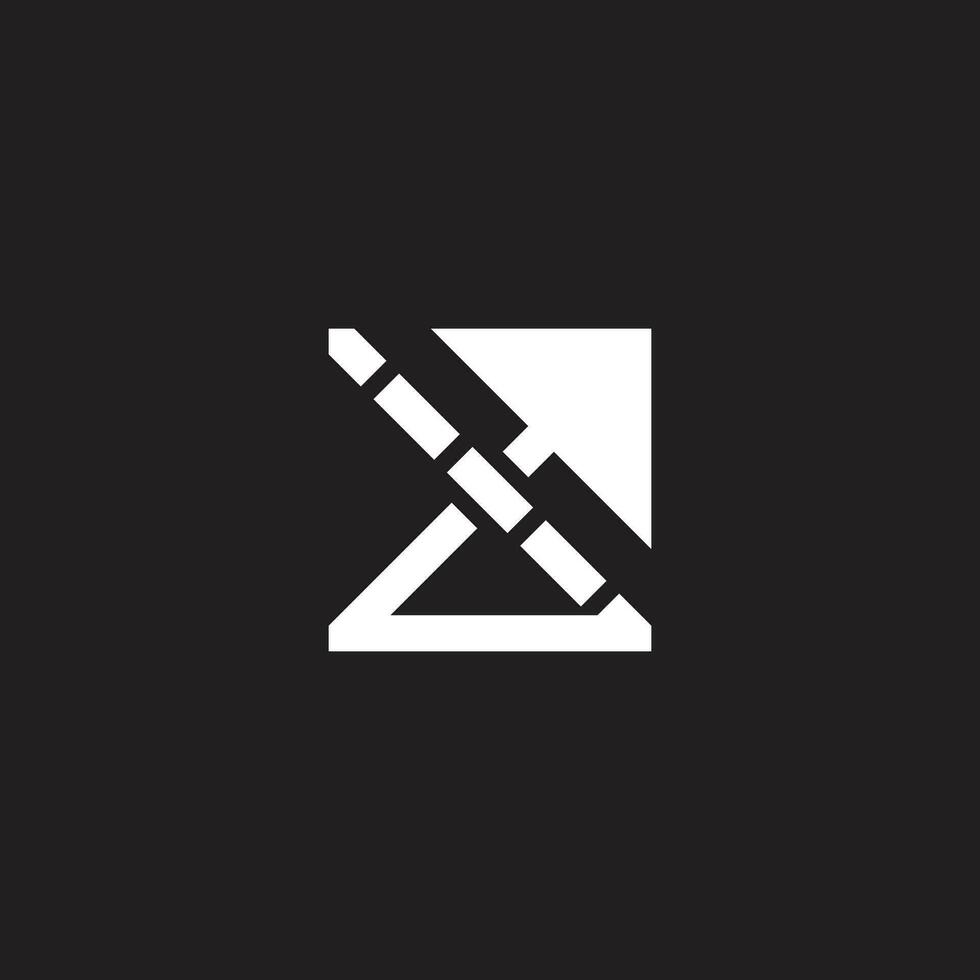 triangle arrow up stripes swoosh logo vector
