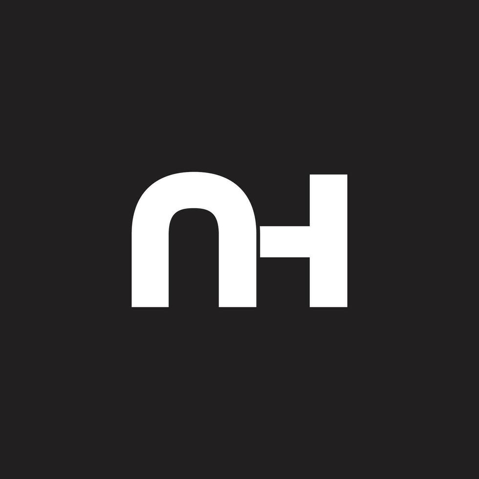 letter nh simple flat geometric logo vector