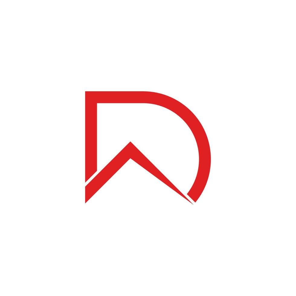 abstract letter d simple arrow symbol geometry logo vector