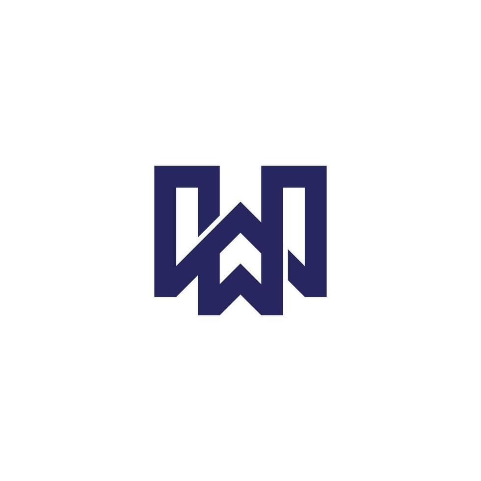 letter ww linked infinity line geometric  logo vector