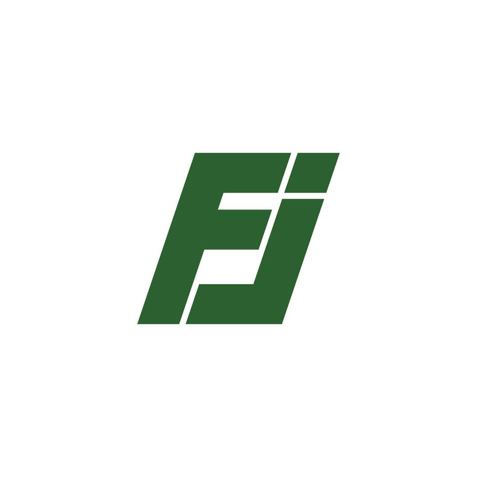 letter fj simple line art geometric logo vector