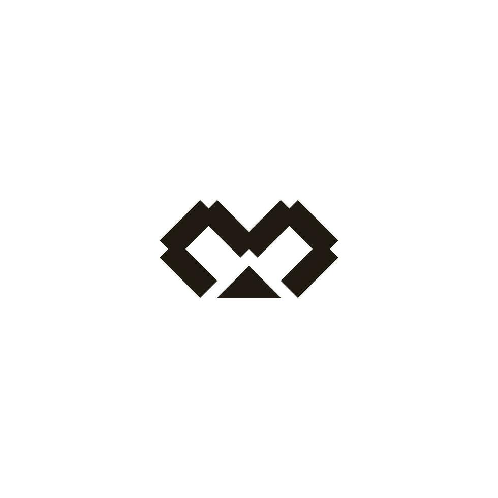 letter m simple triangle geometric logo vector