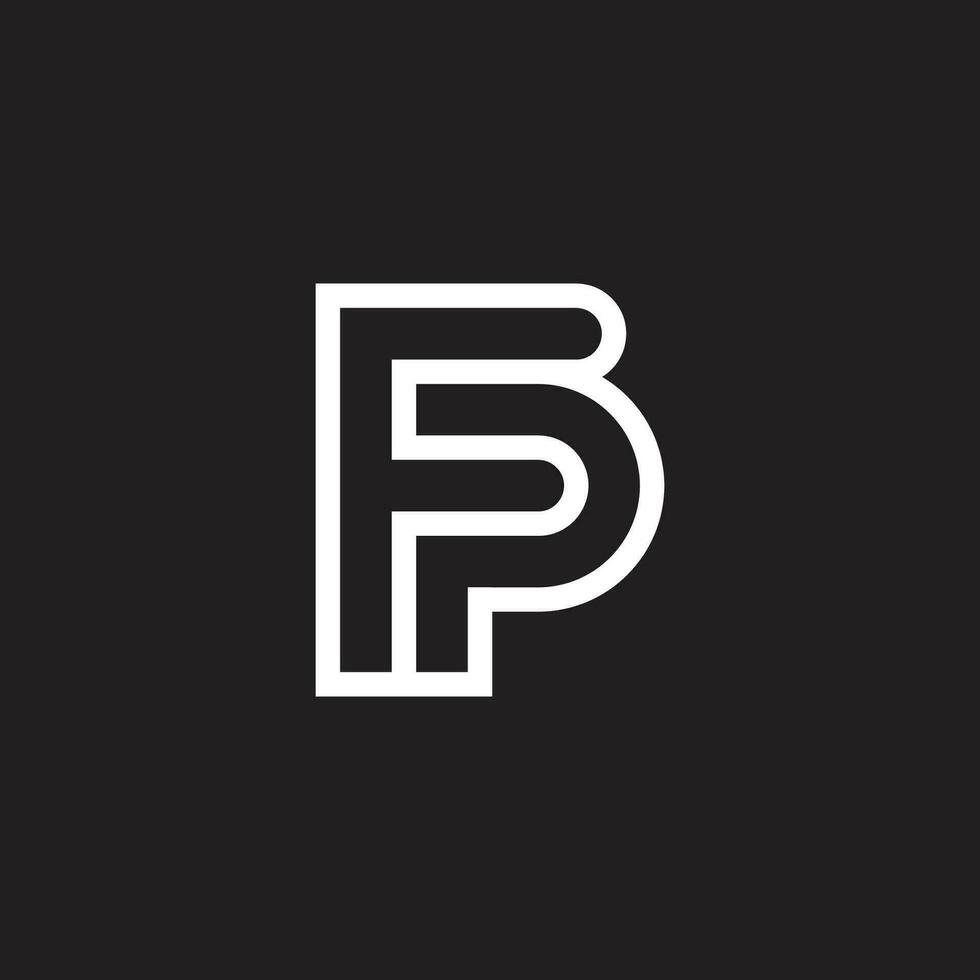 letter fp outline geometric logo  vector