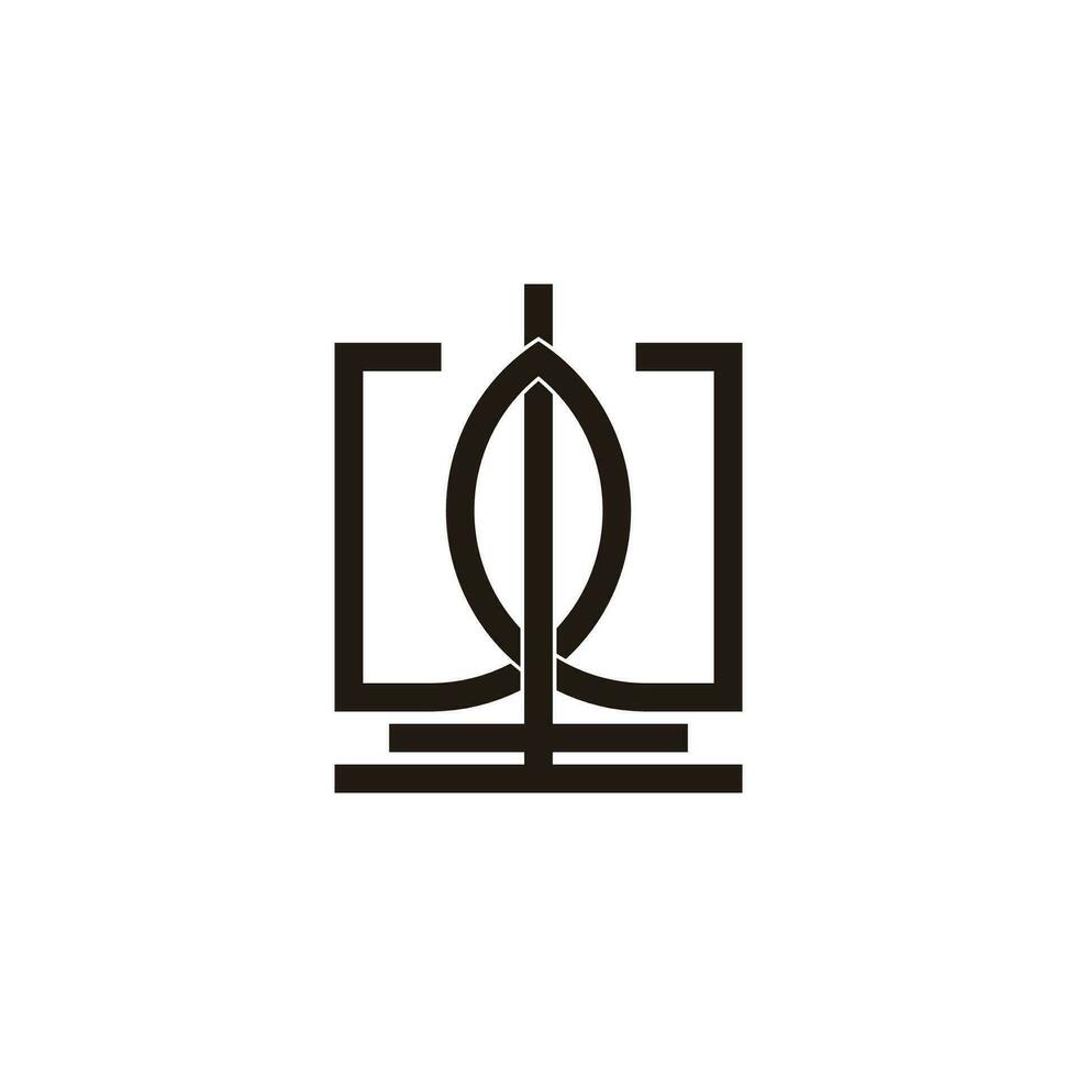 letter w simple linked geometric line design symbol vector