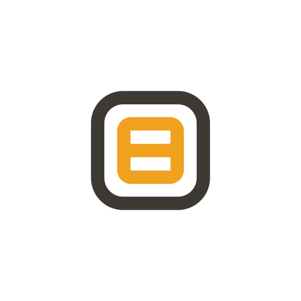 number 8 square geometric linear simple logo vector