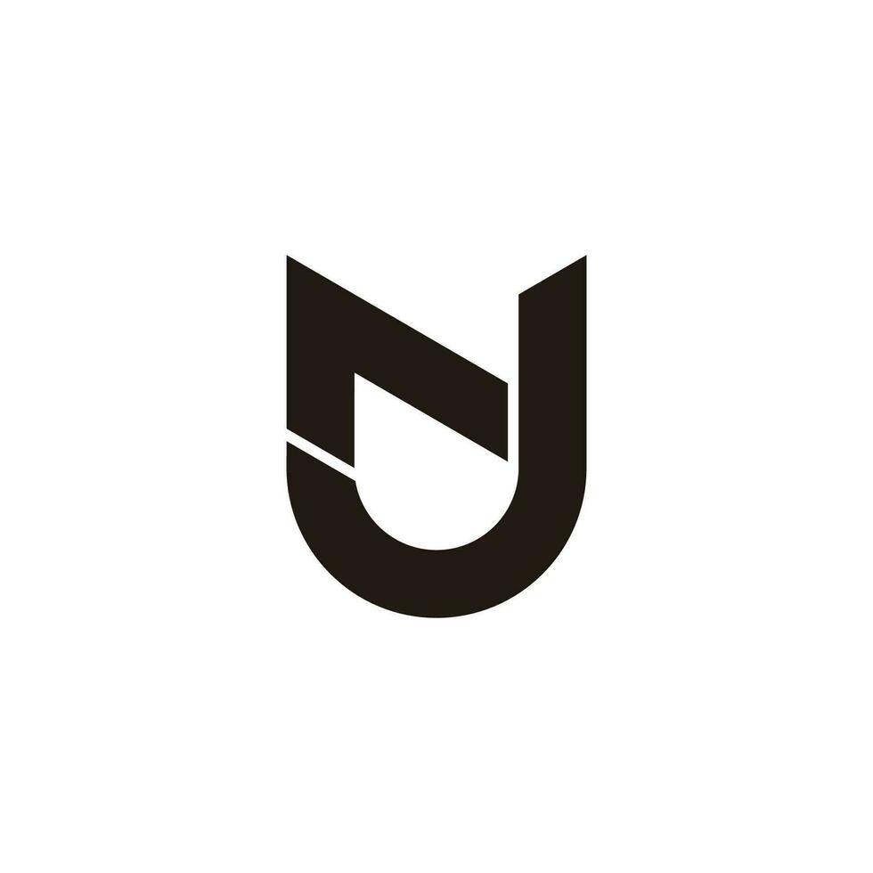 letter nj arrow up geometric line simple logo vector