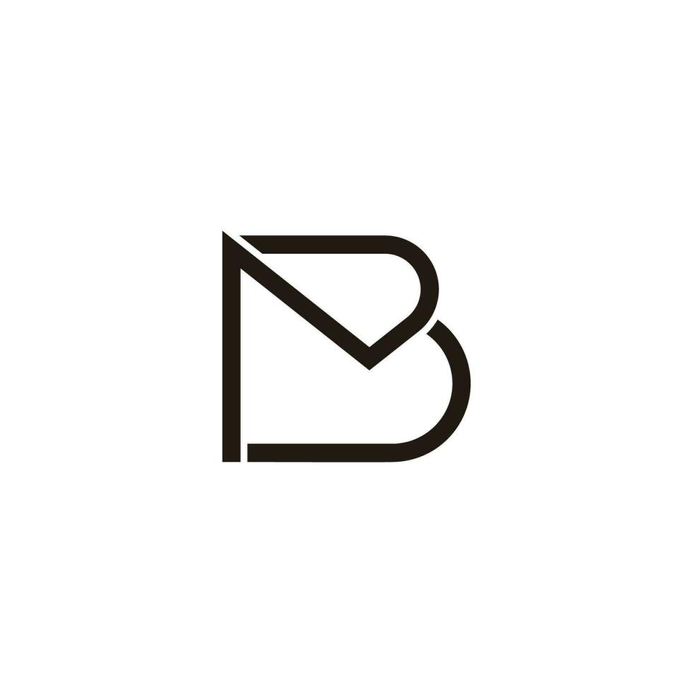 letter mb abstract simple geometric logo vector