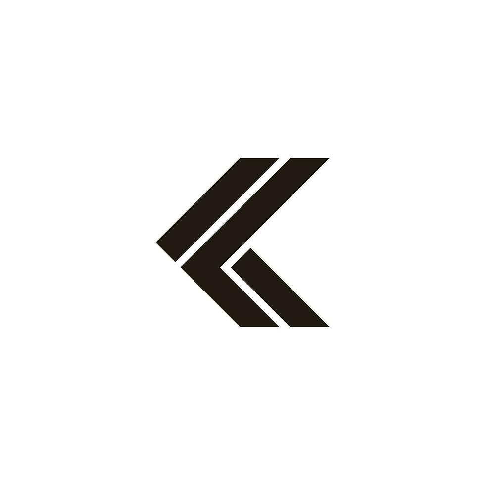 letter fk lk simple geometric line logo vector