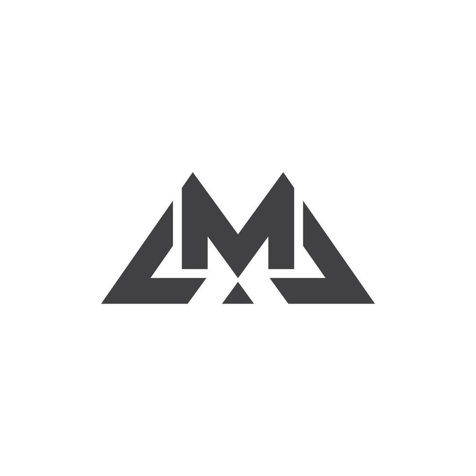 letter m linked triangle geometric line simple logo vector