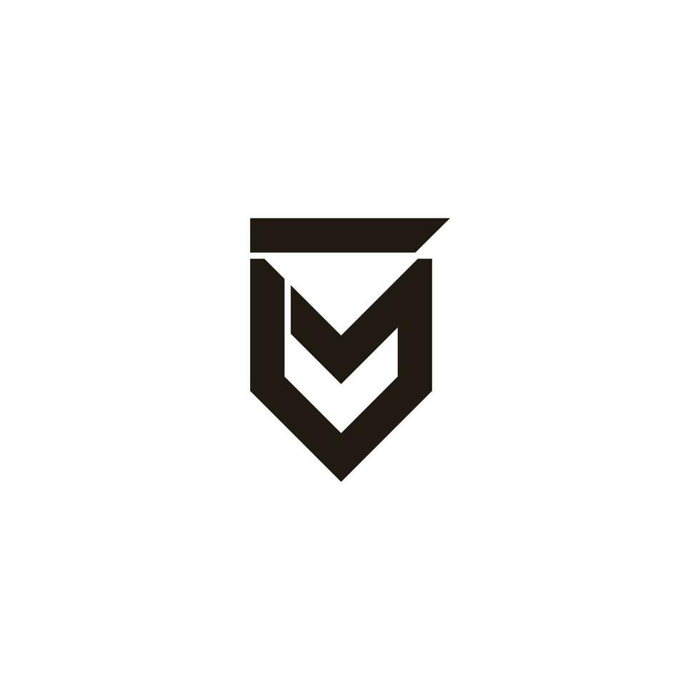 letter gm simple geometric emblem logo vector