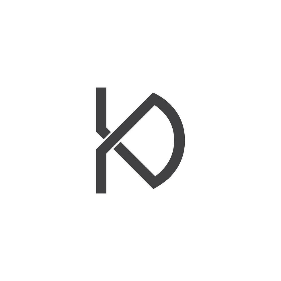 letter dk simple linked line logo vector