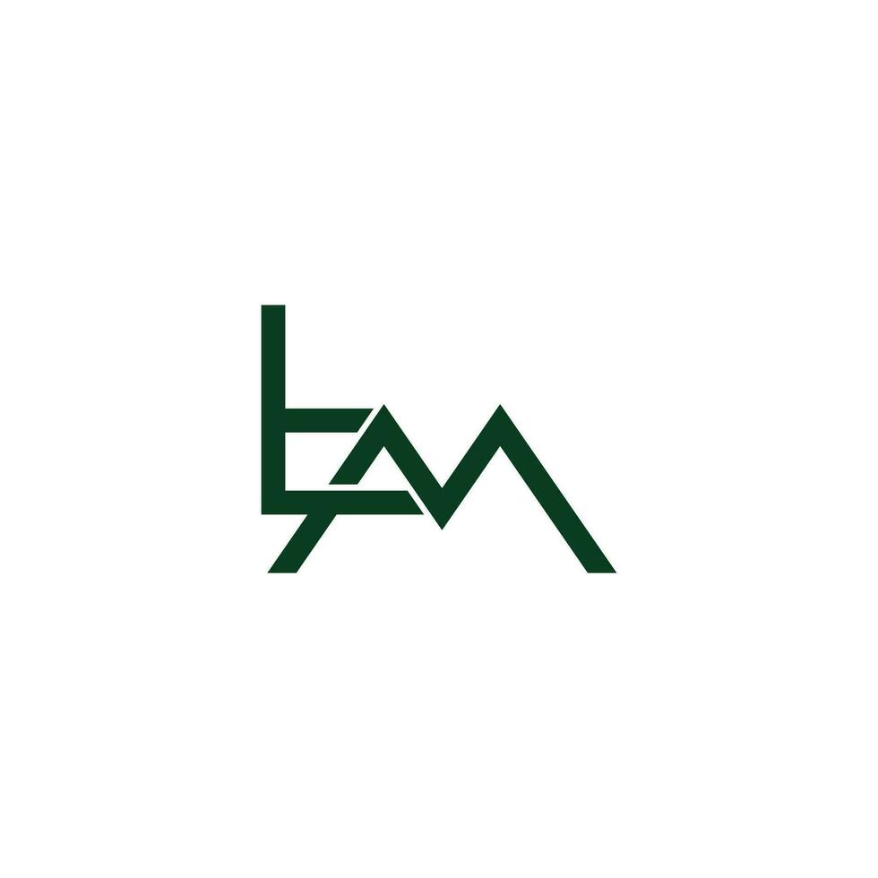 letter tm linked overlap geometric logo vector