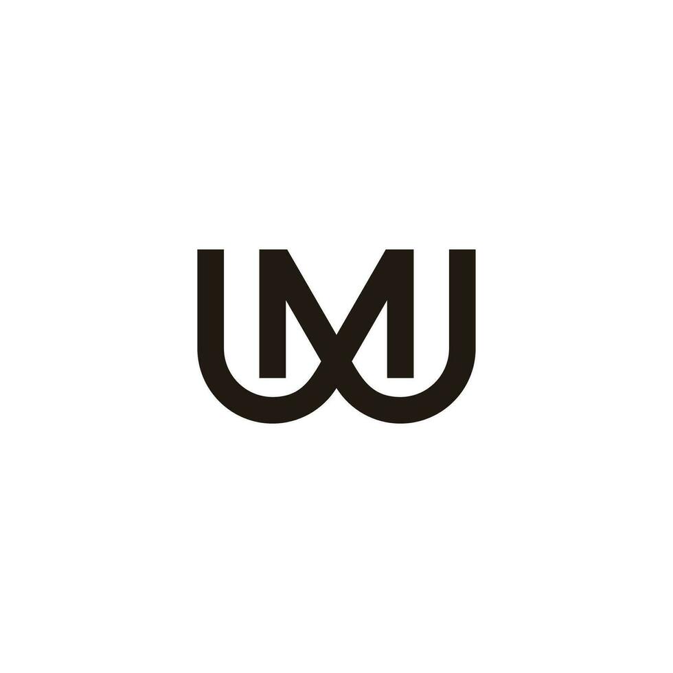 letter mw simple geometric mono line logo vector