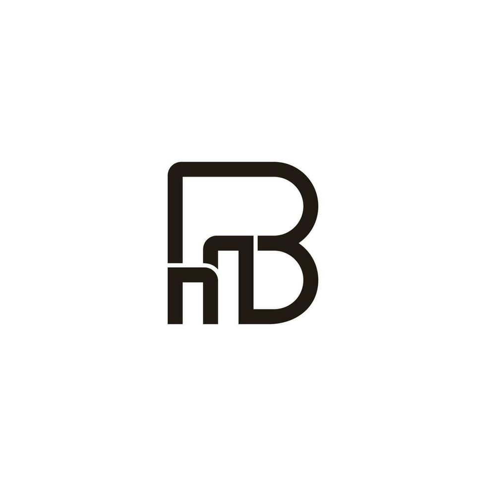 letter bm simple geometric thin line logo vector