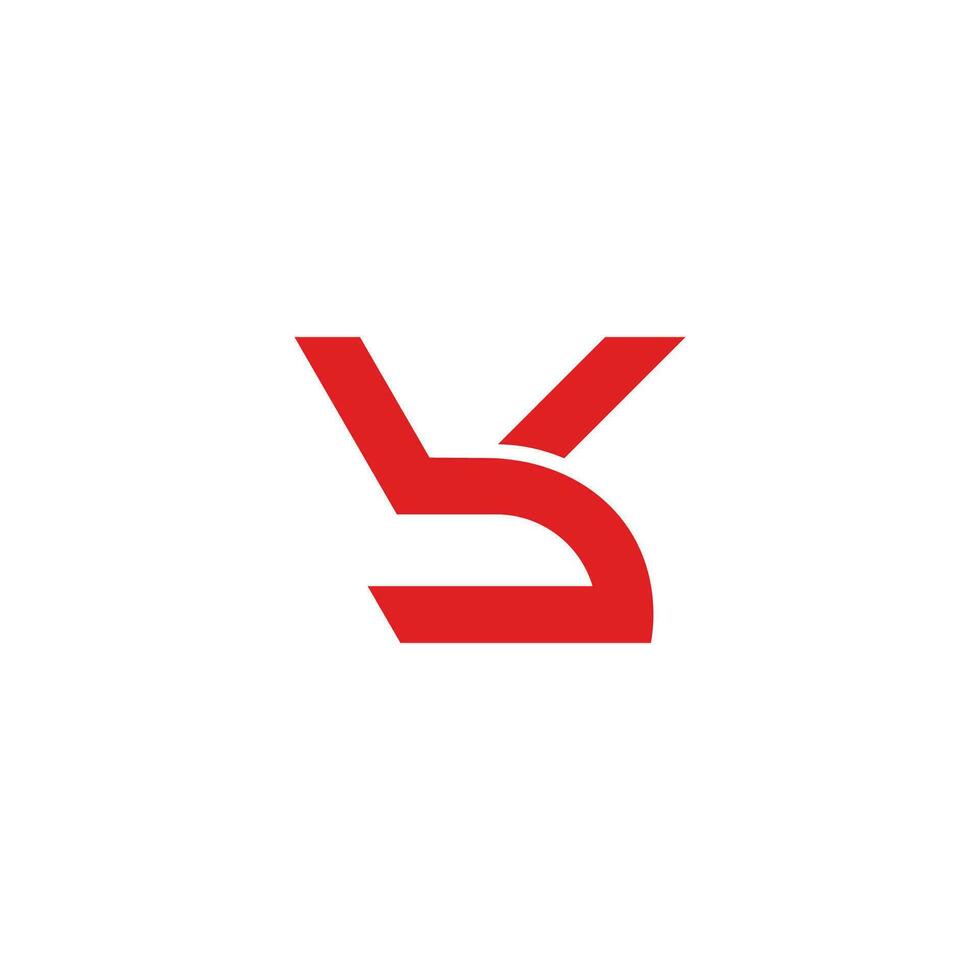 letter bk linked simple line geometric logo vector