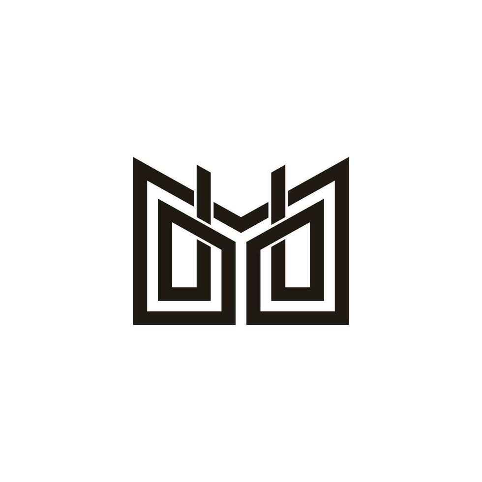 letter mb linked geometric linked line logo vector