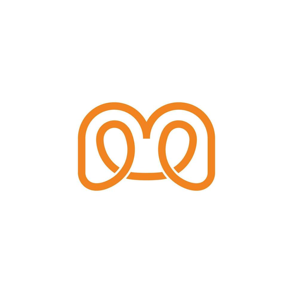 letter me abstract thin loop line logo vector