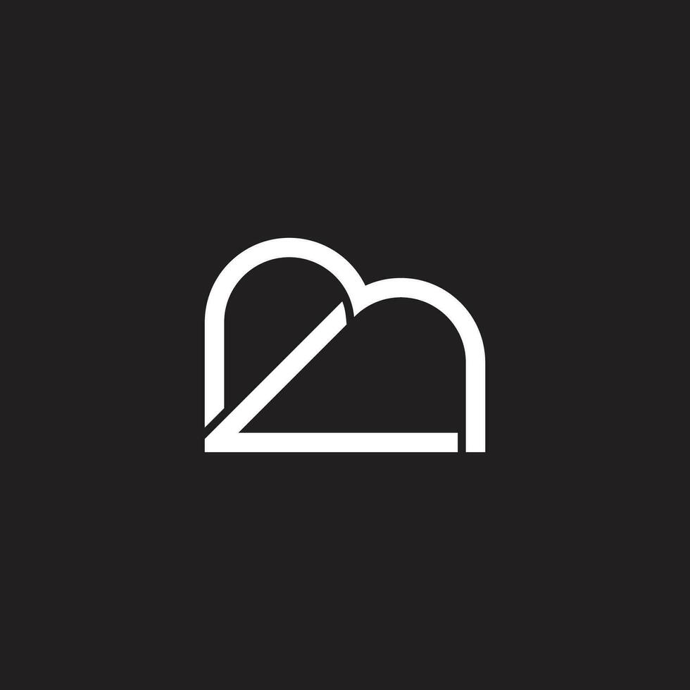 abstract letter ml simple geometric line logo vector