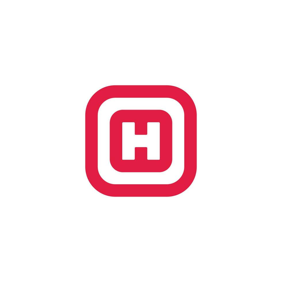 letter h square geometric linear simple logo vector