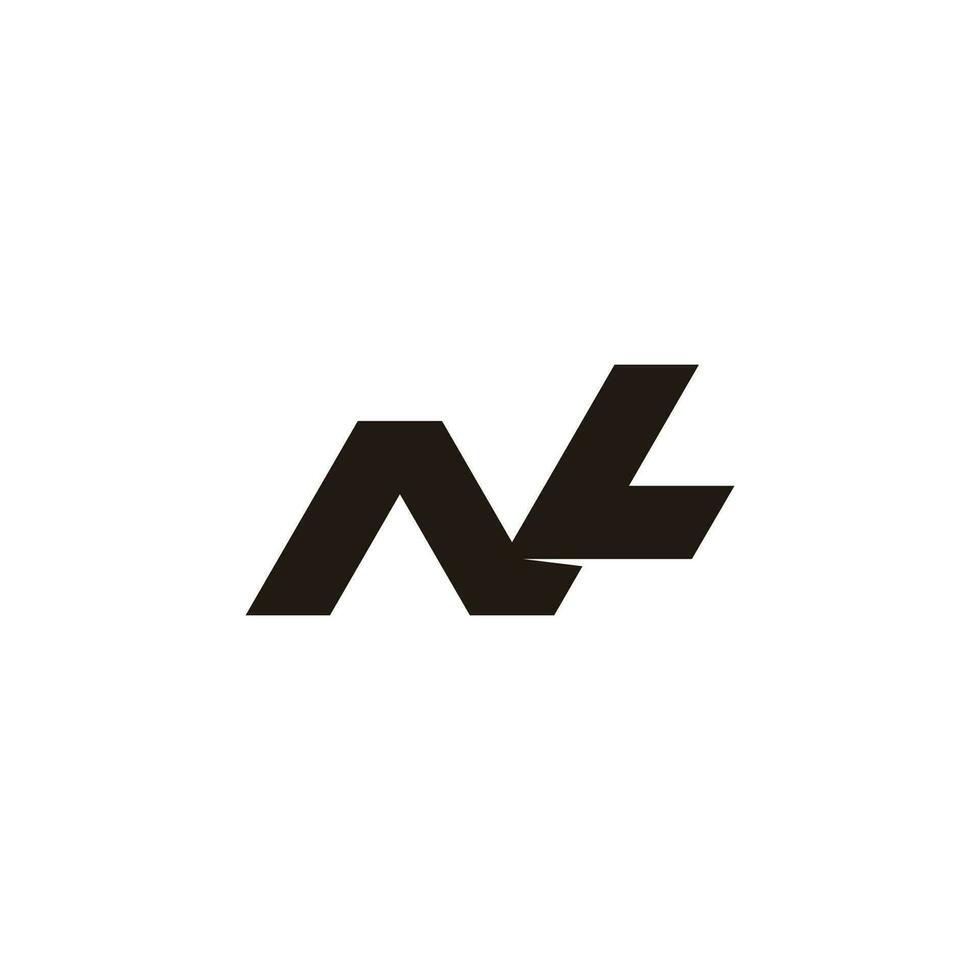 letter nl simple geometric logo vector