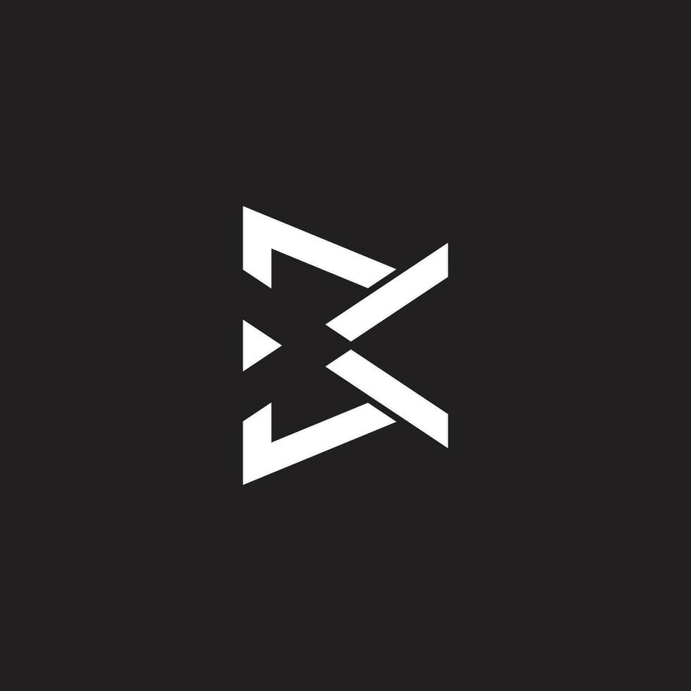 abstract letter bk triangle simple geometric flat logo vector
